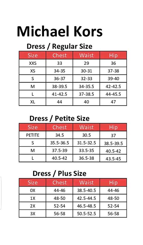 michael kors coat size chart.